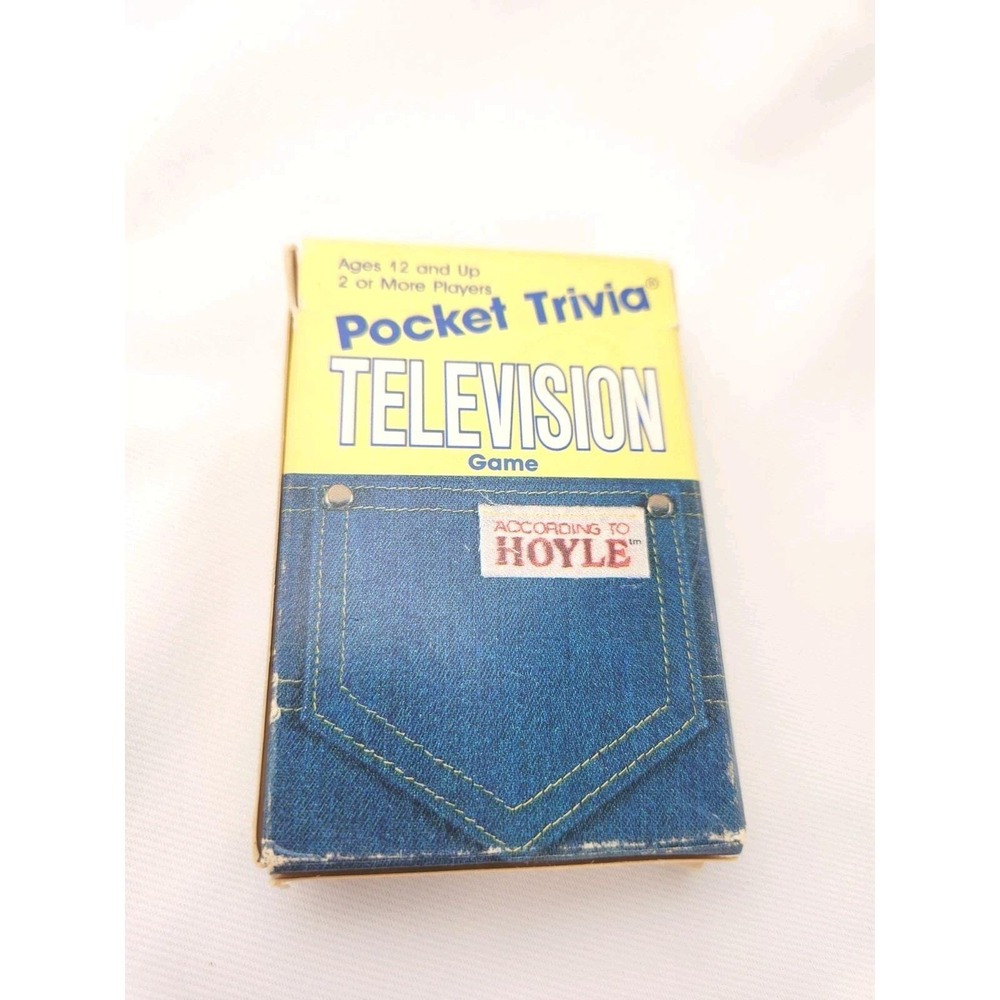 Vtg 1989 Hoyle Pocket Television TV Trivia Game Cards Car Trip Travel Vacation